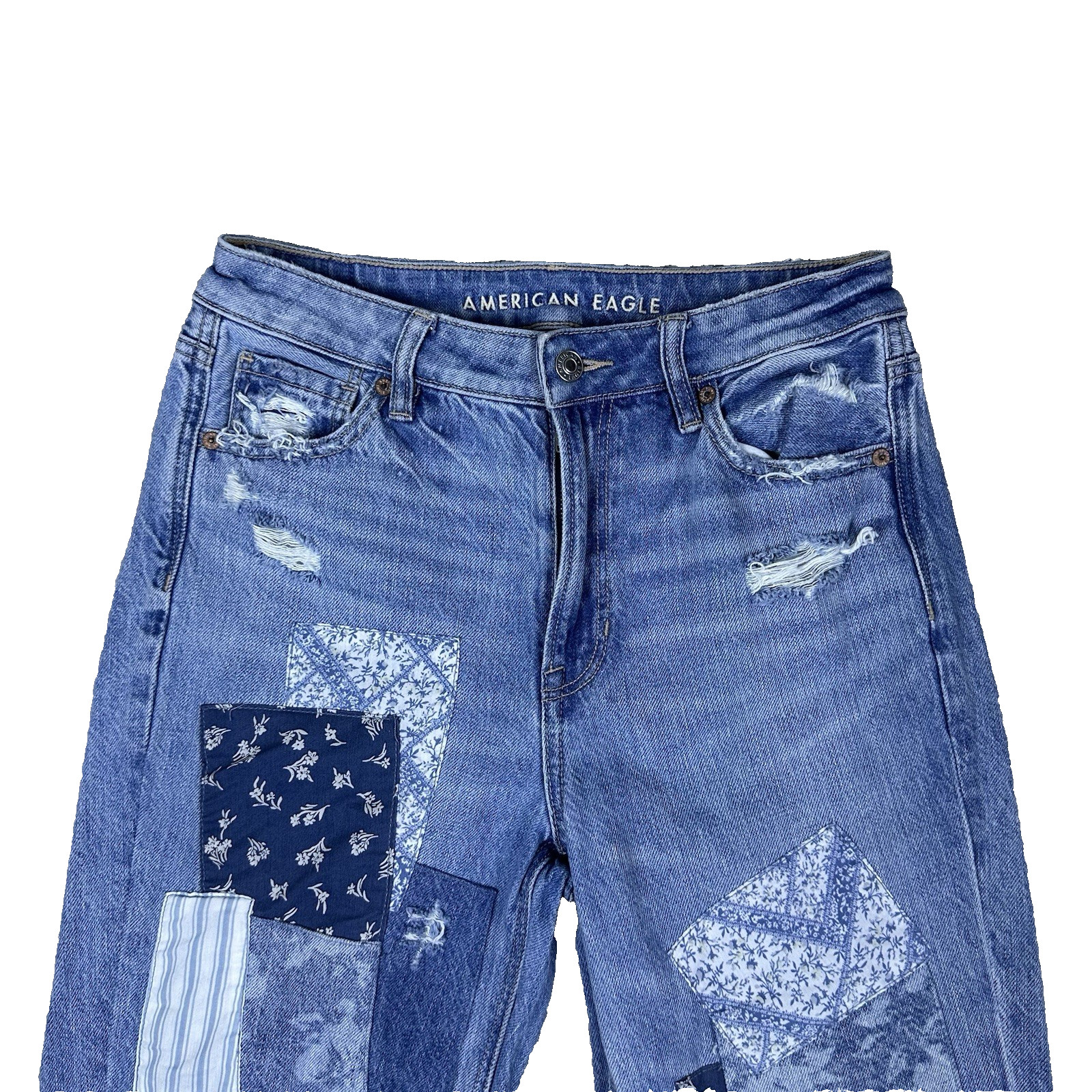 American Eagle High-Rise Patchwork Straight Mom J… - image 4
