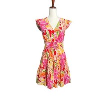 NWT Vince Camuto Tropical Floral Mini Dress Dopamine Dressing Resortcore Size 14
