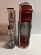 Red Silver Soda Stream A200 Sparkling Water Maker with 1 Bottle-Tested & Working