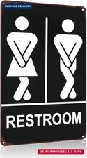 Funny Bathroom Gifts Men and Women Restroom Tin Sign for Bathroom Rest