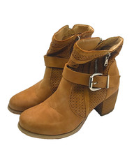 Queen Helena Stiefeletten GR 37 braun mir Absatz und Schnalle ( Gebraucht s Besc