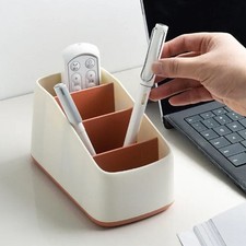 TV Remote Control Holder Table Storage Box 4 Grid Desktop Tidy Organizer Case
