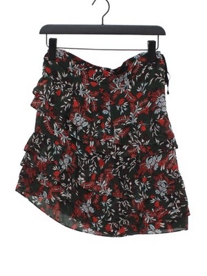 Maje Damen Minirock UK 8 grün geblümt Polyester mit Viskose kurz Mini