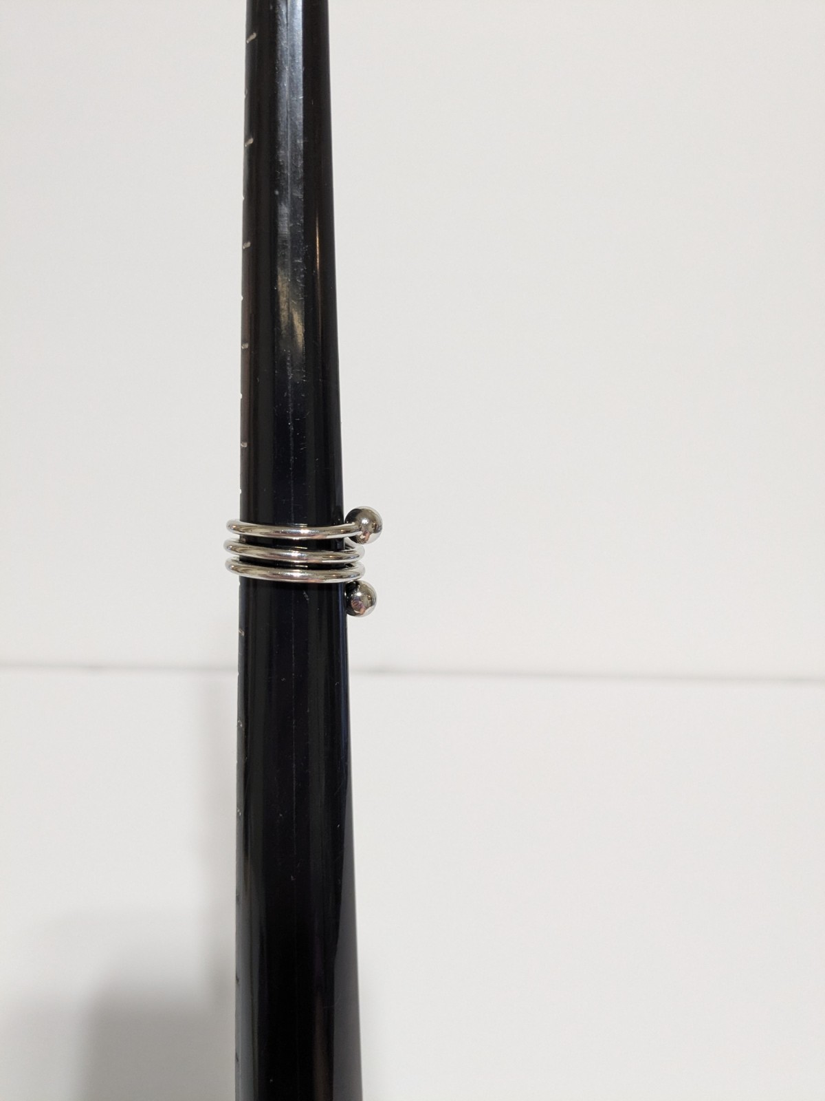 Silver Tone Spiral/Spring Wrap Ring With End Caps… - image 11