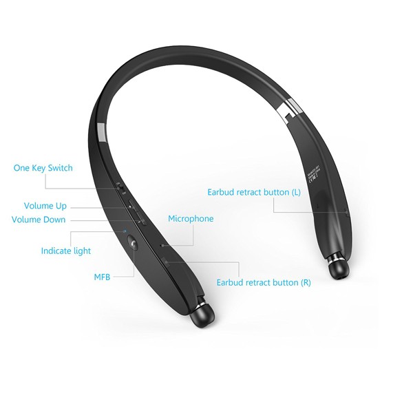 Wireless Headphones Sports Earphones Hands-free Mic Folding for Cell Phones