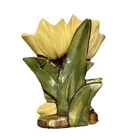 Vintage 1950's McCoy Double Tulip Flower Vase Yellow and Green