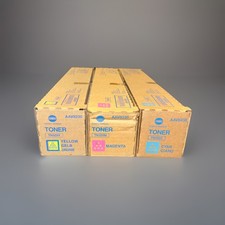 Set of Genuine Konica Minolta TN328Y, TN328M, and TN328C Color Toner Cartridges