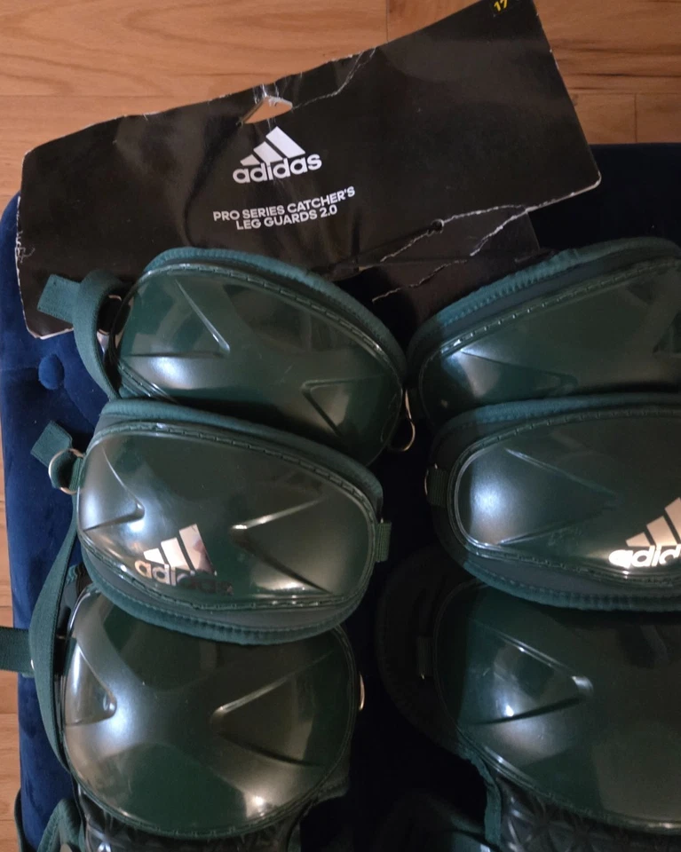 ADIDAS PRO SERIES 2.0 PROTECTOR DE PIERNAS RECEPTOR DE BÉISBOL/SOFTBOL 17"-Verde Oscuro-¡Nuevo! Foto 2 de 4