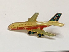 Vintage Boeing 747 Jet Airplane Enamel Lapel Pin - Good Condition AV3 