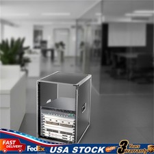 16U Cabinet Rolling Network Rack Audio Studio Video Telecom Equipment Rack Black