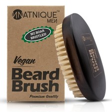 Vegan Beard Brush for Men - 100 Sisal Bristles, Ergonomic Beachwood Handle, Cru