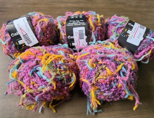 VTG S. Charles Cabaret Italian Wool Blend Novelty Boucle Textured Art Yarn Lot - product listing photo