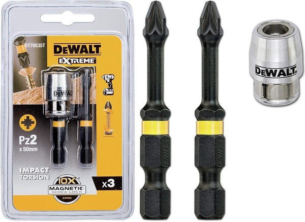 Dewalt Schraubendreher Bit + Magnet Bithalter Torsion Pz2 (2 StüCk) DT70535T-QZ-image