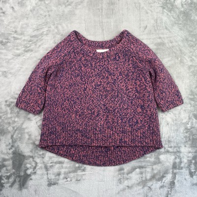 Acne Studios Damen Woll Strick Pullover Gr. XS Rosa Blau 3/4 Ärmel