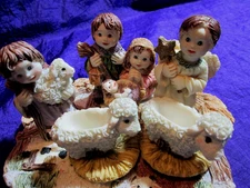 Popular Imports Nativity Miniature Tea Set Mary Jesus Joseph Wiseman Angel 1996