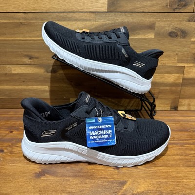 Skechers Bobs Sneaker Squad Chaos Schwarz Slip-Ins Hands Free Größe UK 8 EU 41 NEU