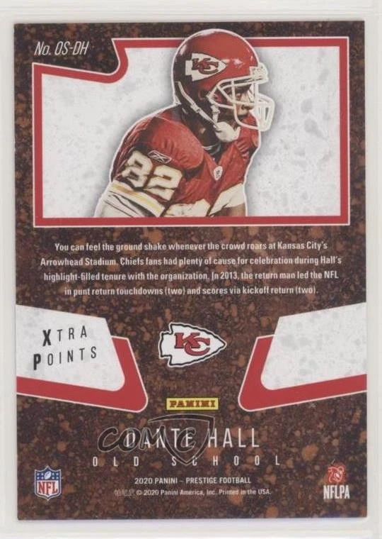 2020 Panini Prestige Old School Xtra Points Blue /299 Dante Hall #OS-DH - Image 2 of 2