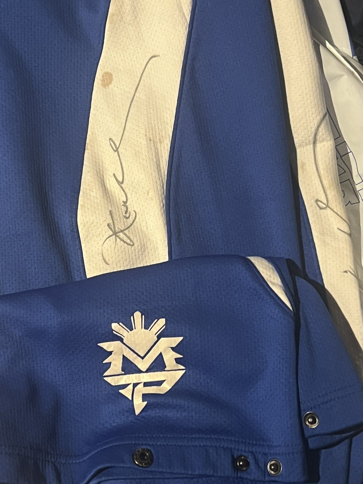 Kobe Bryant signed “TWICE” and Manny Pacquiao signed sweat pants! 1/1 RAREST!  view 17