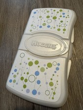 HUGGIES Vintage EMPTY White Baby Wipes Travel Case Diaper Bag Container 8"x4.5"