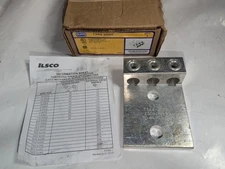 NEW GENUINE ILSCO T3A2-250N ALUMINUM MECH LUG 3 CONDUCTOR 250KCMIL-6, BOLT 1/2"