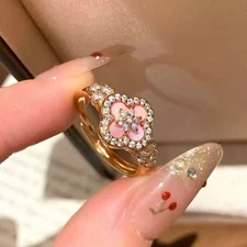 Popular colorful Internet celebrity pink ring