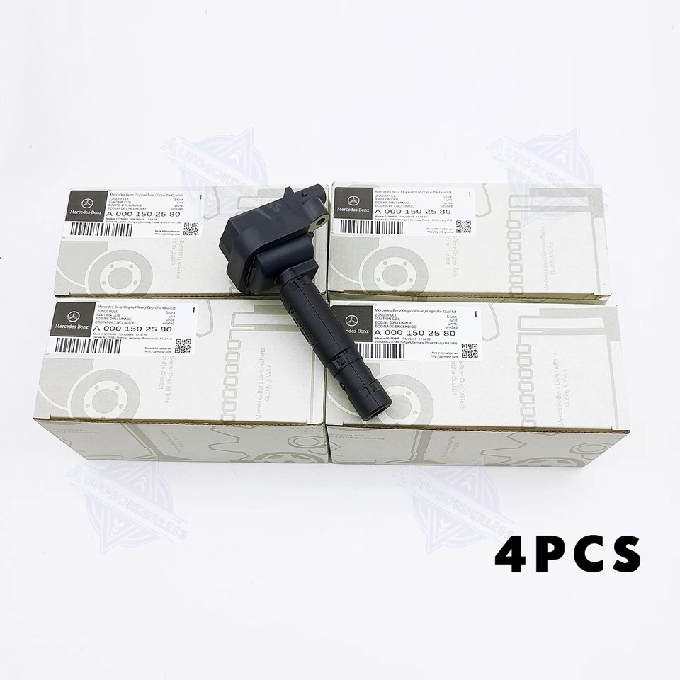 4PCS Ignition Coil Kit for A0001502580 Mercedes-Benz E200 C200 C250 SLK250 M271 - Imagem 3 de 4