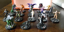 MARVEL HEROCLIX "WEB OF SPIDER-MAN" LOT OF 18 DIFFERENT FIGURES W/ CARDS DEC002