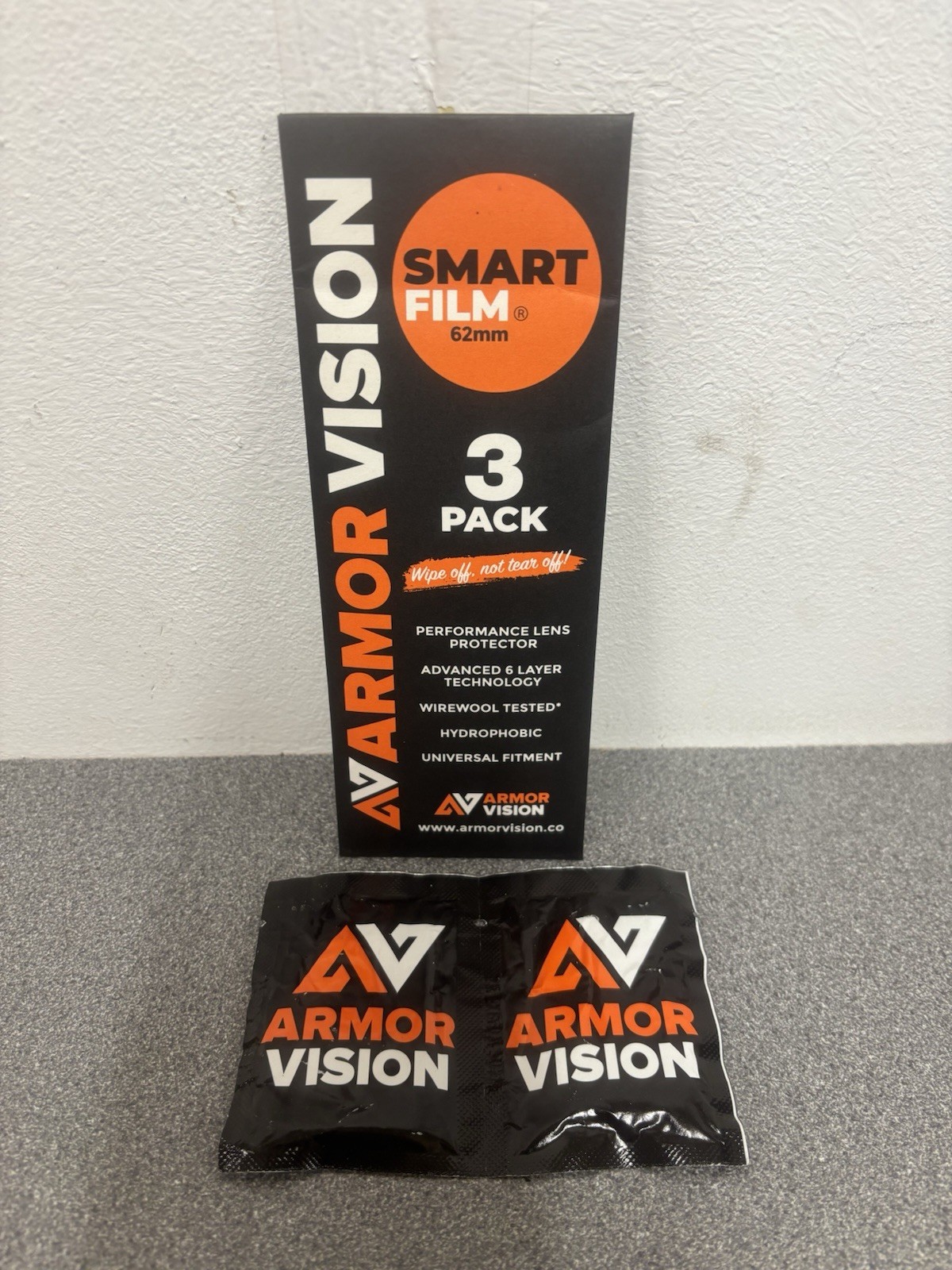ARMOUR VISION SMART FILM 62MM LENS PROTECTOR PACK OF 3 + WIPES