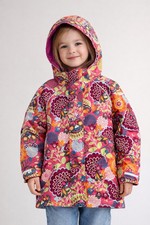 Hanna Andersson Girls Removable Hooded Jacket Multicolor Floral Paisley Print