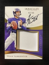 2017 Panini Immaculate Collection - Fran Tarkenton #PP-FT Premium Patch Auto /49