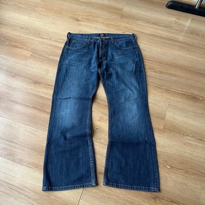 Mens Lee Flared Bootcut Jeans Denver Blue Size 36US Cowboy