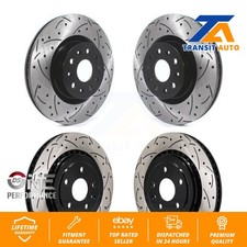 Front Rear Coated Drilled Slotted Disc Brake Rotors Kit For Chevrolet Camaro