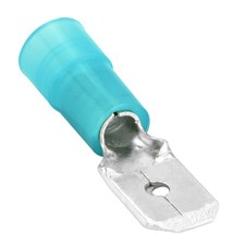 25 Nylon Male Quick Disconnect Terminal 16-14GA AWG gauge Blue 0.250" Wire Crimp