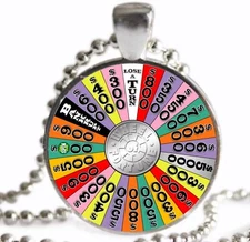 Wheel Of Fortune Necklace Game Show Lover Gift ART PRINT Silver Charm Pendant