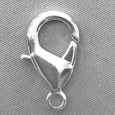Lobster Claw Clasps 23x13mm Shiny Silver Plated Brass Q8 Per Pkg