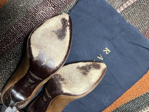 Ralph Lauren Purplelabel Brun Upper Leather Wooden Soleil Made IN Italy 37.5 UK - Photo 10 sur 12