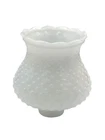 Vintage Milk Glass Hobnail Lamp Shade Scalloped Edge 5 3/8" Tall 1.5" Fitter