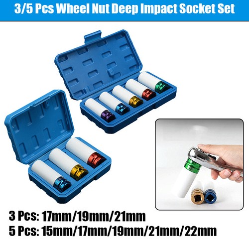 Juego de enchufes de impacto adaptador métrico protector de rueda motriz de 1/2 pulgada 15/17/19/21/22 mm - Imagen 2 de 21