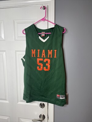 Authentic Nike MIAMI HURRICANES NCAA #53 Green Basketball Jersey