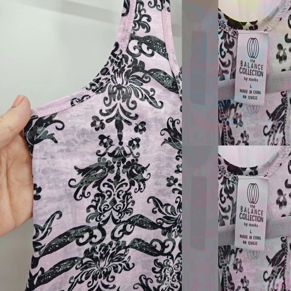 Camiseta deportiva Marika Balance para mujer grande espalda deportiva rosa negro gris Foto 3 de 4