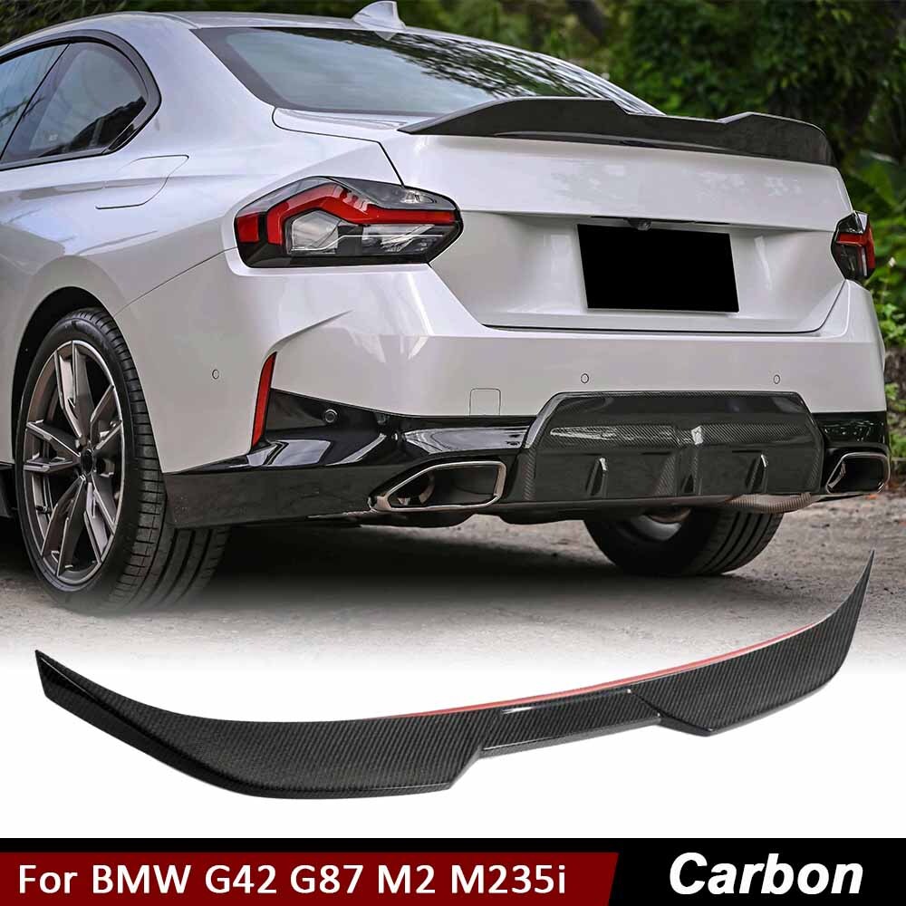 For BMW G42 G87 M2 M235i 240i Coupe 22+ REAL CARBON Rear Trunk Spoiler Boot Wing