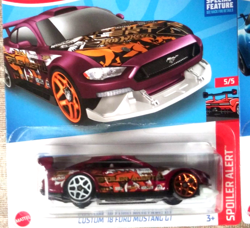 Lot of 2 Hot Wheels NEW 18 Ford Mustang spoiler alert & 84 Audi Sport Quattro - Picture 2 of 9