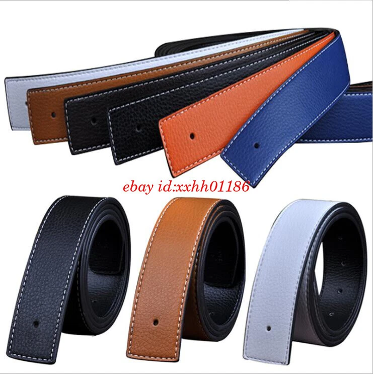 Oshhni Herrengürtel Ohne Schnalle Ledergürtel Lederriemen Für Hosen Oder Jeans Länge-125cm Breite-3.5cm - Braun