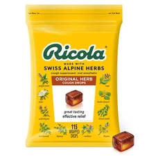 Ricola Herbal Cough Drops 10 Herb Blend Natural Menthol 115 Count Gluten Free