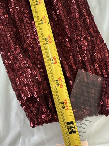 Nanette Lepore Sz 14 Long Sleeves Sequin Dress Red Knee Length V-Neck NWT $188 - Picture 11 of 15