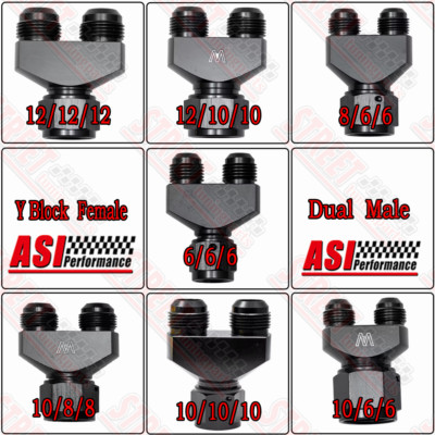 6AN/8/10/12AN Female TO Male Adapter Fitting Y Block Parallel Exit Dual  Male