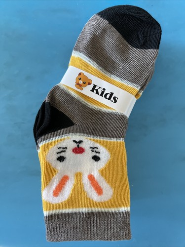 Kids Novelty Colorful Bunny Design Crew Socks 5 Pairs Sizes S-M - Picture 11 of 24