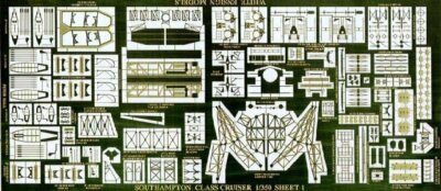 WEM PE35015 1/350 HMS Sheffield, Town Class Light Cruiser Detail Etching Parts