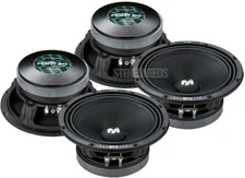 4 Deaf Bonce FIGHT 60 6.5" 200 Watt 4-Ohm Car Mid-Range Speakers Midrange 2-Pair
