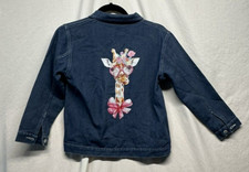 Unbranded Denim Stretch Distressed Jacket Giraffe Graphics Girls Size 14 Retro